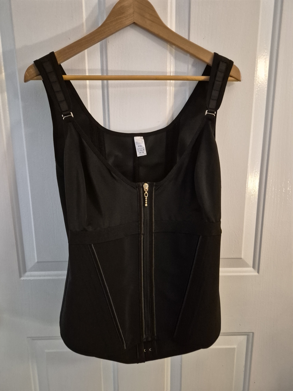 Black Front-Zip Shapewear Top